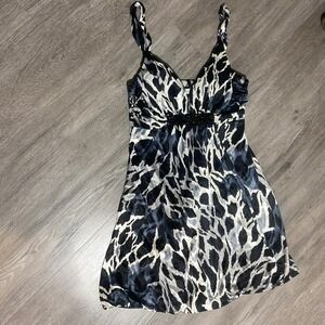Y2K Speechless Animal Print Empire Waist Mini DressBeaded Size M Womens